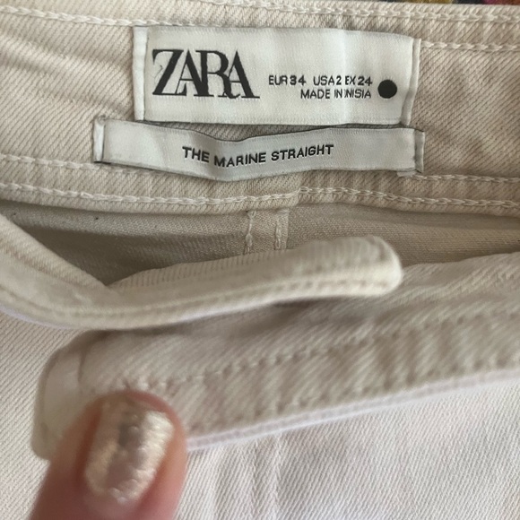 Zara the Marine Straight Light Tan Cream Jeans Size 2 - Picture 6 of 7